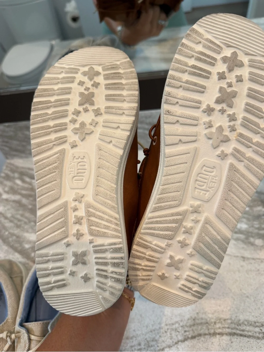 Boat Shoe - Brown and Light Gray Casual boys shoes size 4